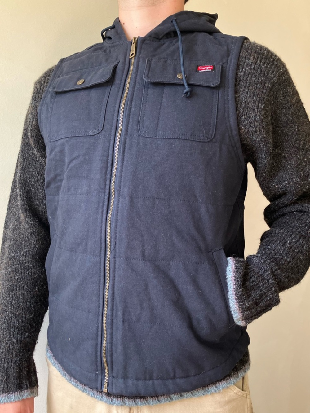 Wrangler | Workwear Durable Quilted Lined Hooded Duck Work Vest